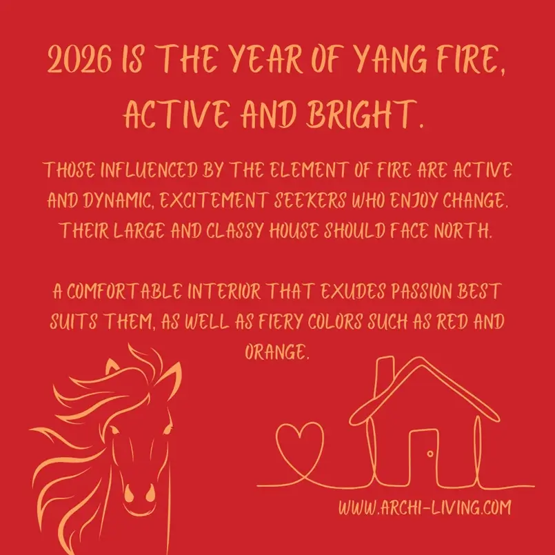 2026 is the year of Yang Fire, active and bright, Fire Element - Lifestyle and Interior Design Inspiration, Archi-living.com