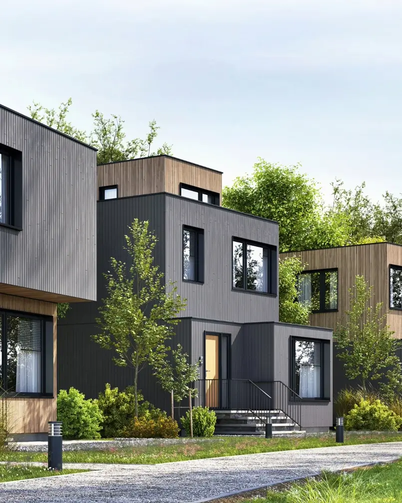 contemporary architecture with large windows, Archi-living.com