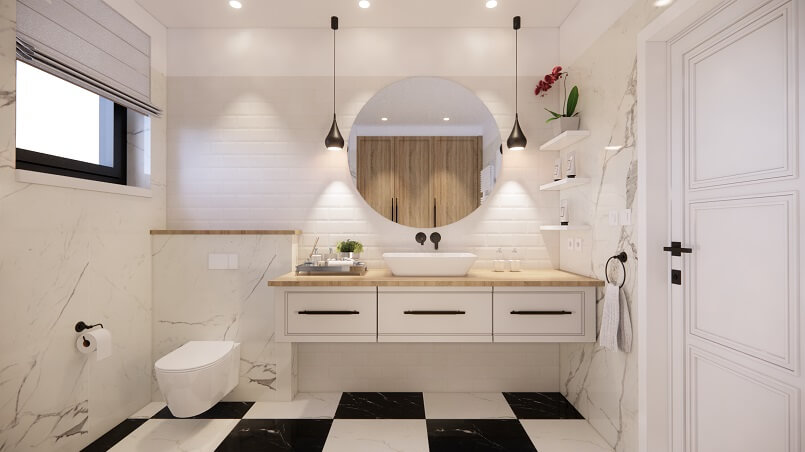 Bathroom Design in Neutral Tones,A N E R A interior design brand,Archi-living.com