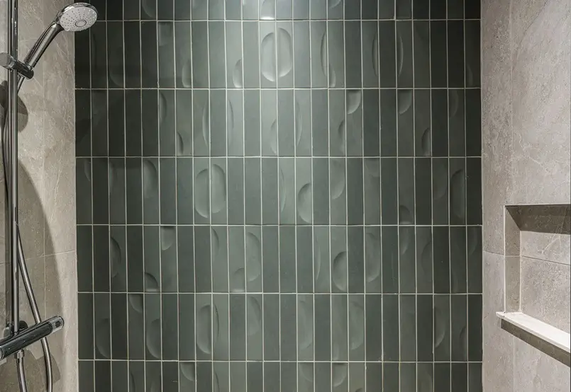 green tiles in bathroom design, archi-living.com