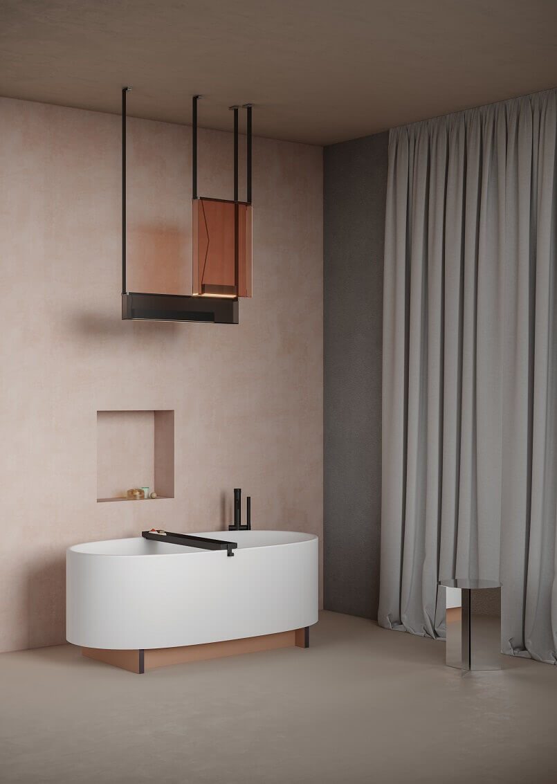 freestanding bath in middle of room,retro bathroom furniture,archi-living.com,trending bathroom ideas,italian design brands,