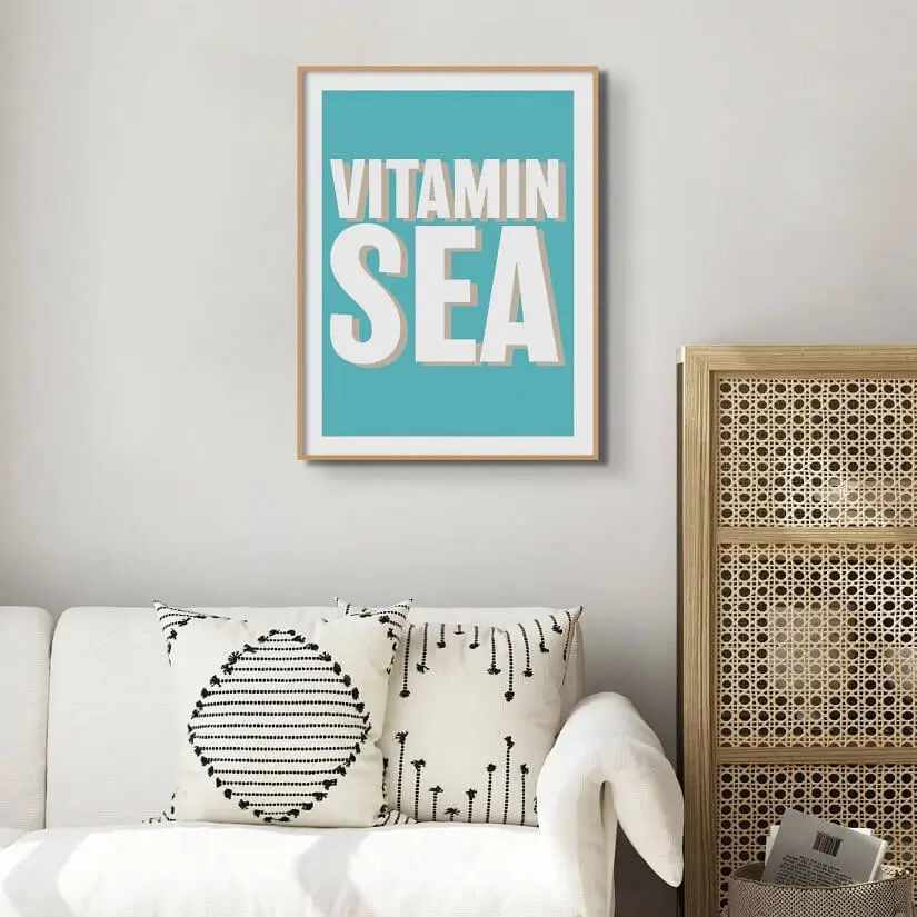 Beach House Art, Vitamin Sea Wall Art, Archi-living.com