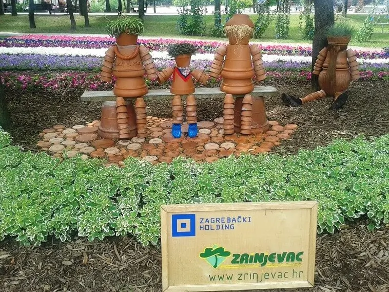 statues made of plant pots, Flora Art Garden Show in Zagreb, Archi-living.com