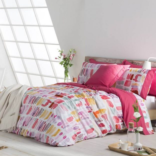 8 Colorful Bedding Ideas For Autumn And, Pink And White Duvet Cover Queen