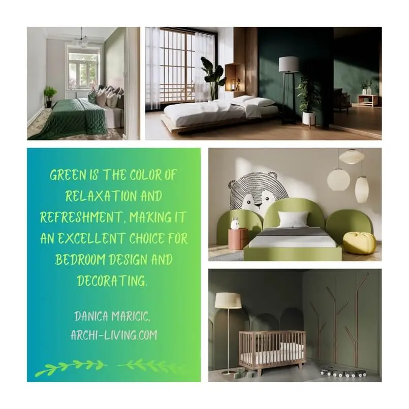 green color in bedroom design, Archi-living.com, World Sleep Day 2026