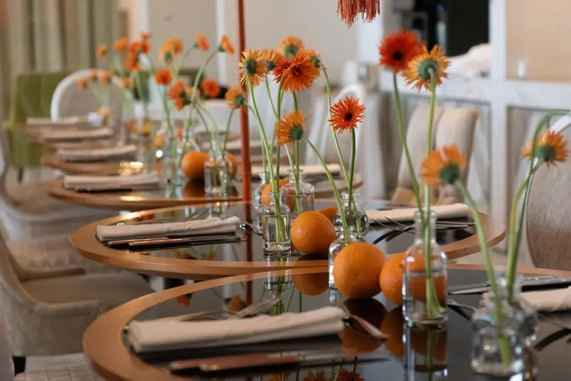 Orange Decorating Theme in Symphonie Restaurant, Amadria Park Royal Hotel, Opatija, Archi-living.com