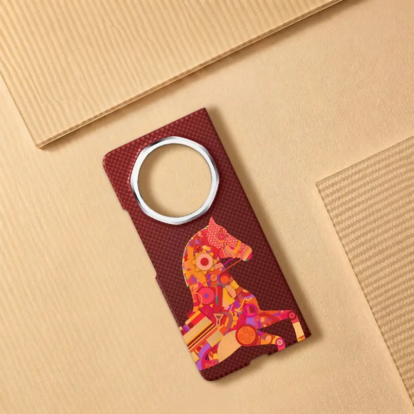 Red Hare Case for HONOR Magic V6, Designed by Artist and Designer Yoni Alter, Archi-living.com