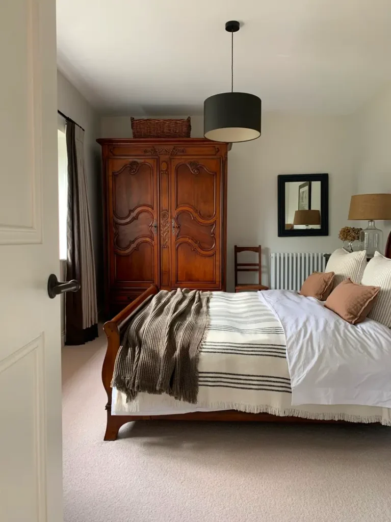 stripes in bedroom decor, expert tips by Claire Garner Design Studio