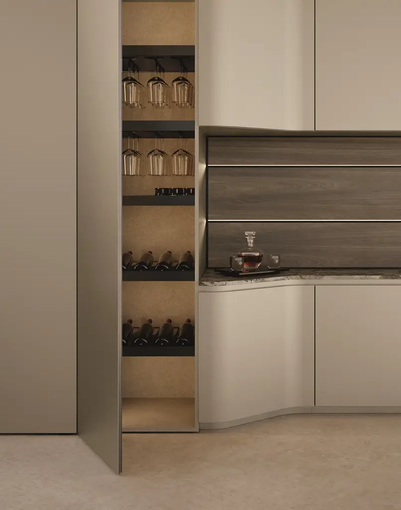 Ola Kitchen Design: Fluid Lines Are a Tribute to the Softness of the Curved Sign, Archi-living.com