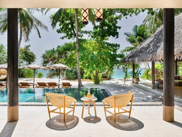 joali maldives beach villa with pool,kettal outdoor basket chair,best luxury resorts maldives,romantic holidays for couples,most romantic honeymoon destinations,