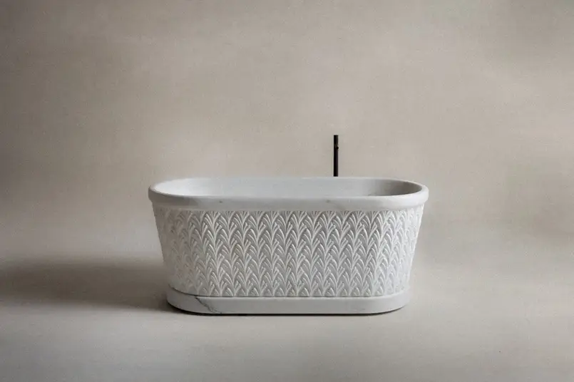 luxury freestanding designer bathtub made of marble, archi-living.com