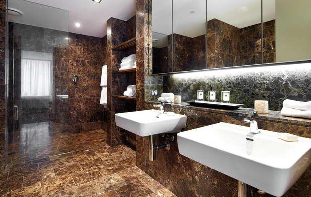 brown bathroom ideas,brown tile bathroom design,best high end bathroom brands,double wash basins bathrooms,modern mirrors for bathroom,