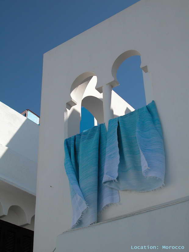 Morocco, Moroccan Architecture, Architecture, Windows, Moroccan Windows, White Color, Blue Color, White Color House, Blue Fabric, Color