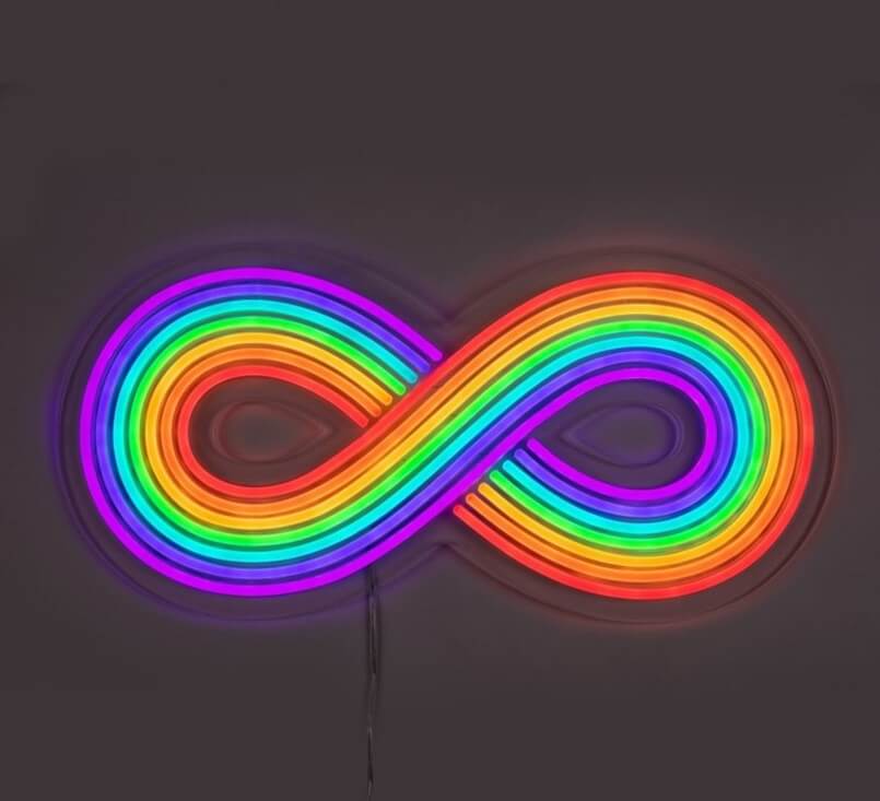infinity sign lights,rainbow light theme,colorful lamps for bedroom,designer lamps for kids bedroom,