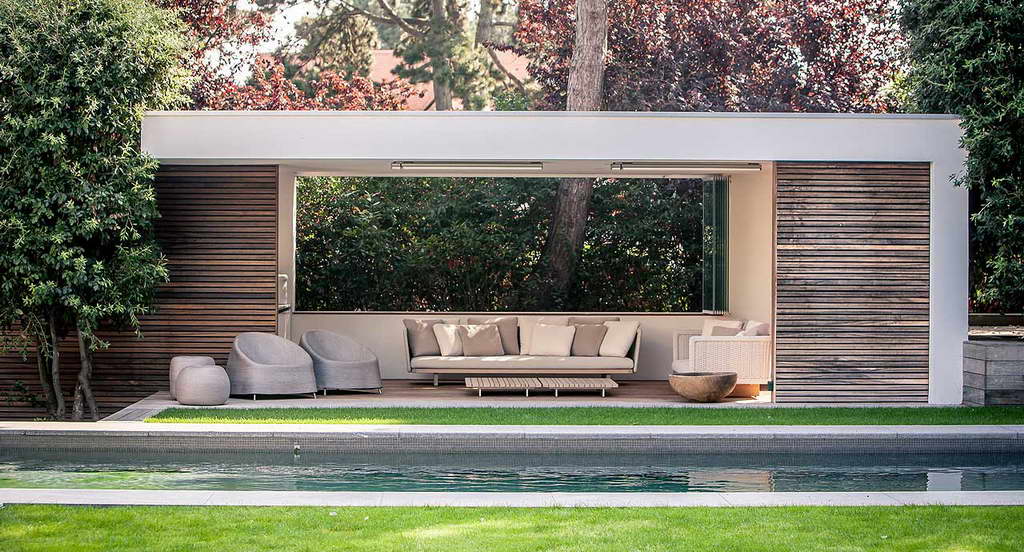 paola lenti outdoor furniture,outdoor pergola ideas modern,outdoor furniture in neutral colors,outdoor living room by the pool,designer outdoor sofas,