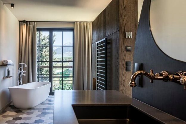 Seehof Hotel,mountain hotel design,hotel bathroom design ideas,washbasin in corian,hotels bath,