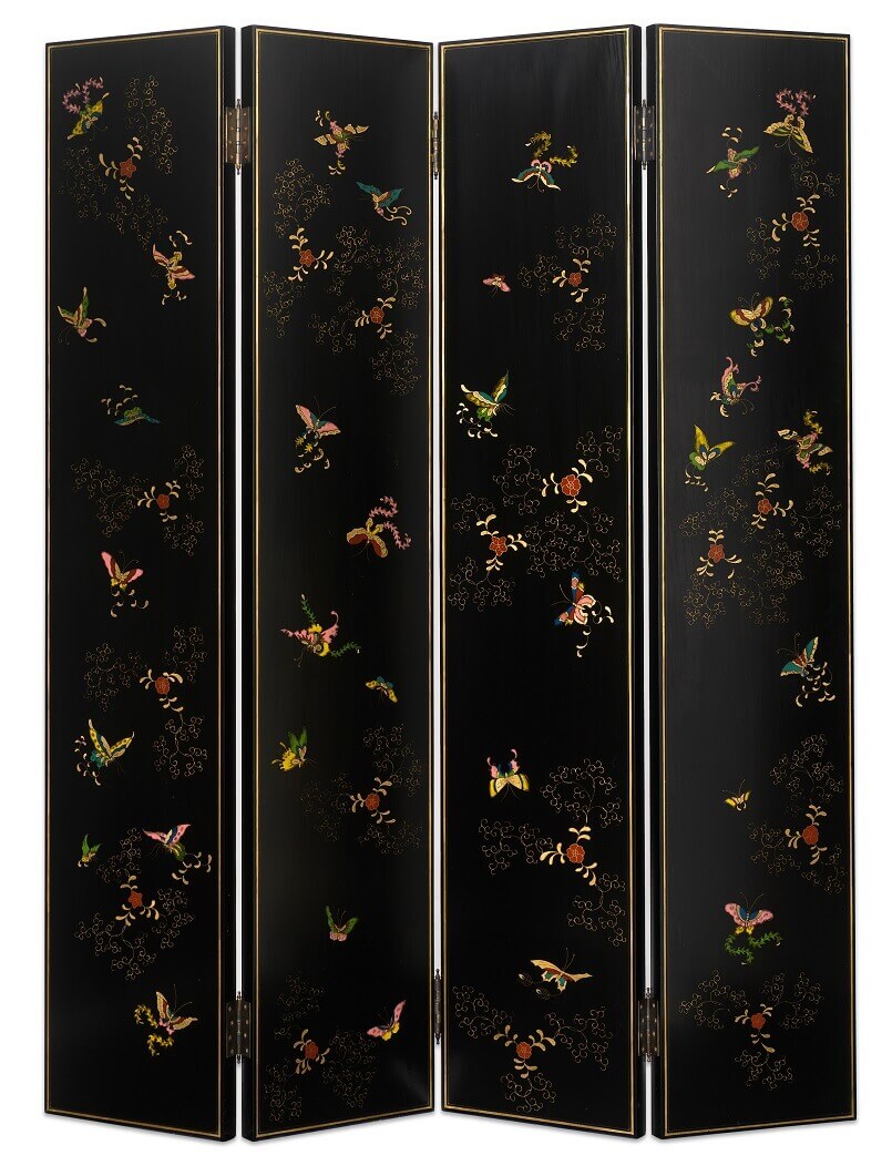 chinese themed room screen divider,butterfly inspired room screen,nature inspired room screen divider,