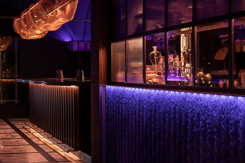 cocktail bar counter design, interiors in Florence