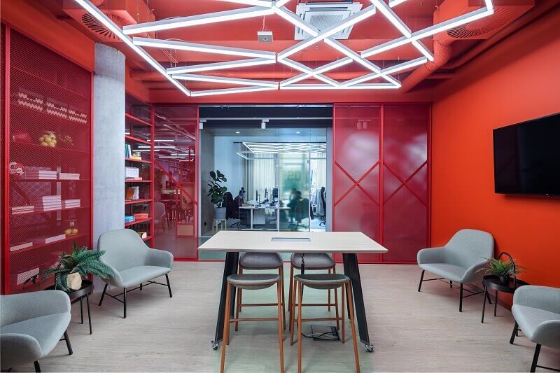 office design in red colour,creative office meeting room design,croatian tech companies,it company office interior design,corporate interior design firms,