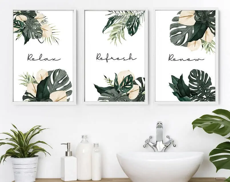Tropical Bathroom Wall Art, About Wall Art, Archi-living.com