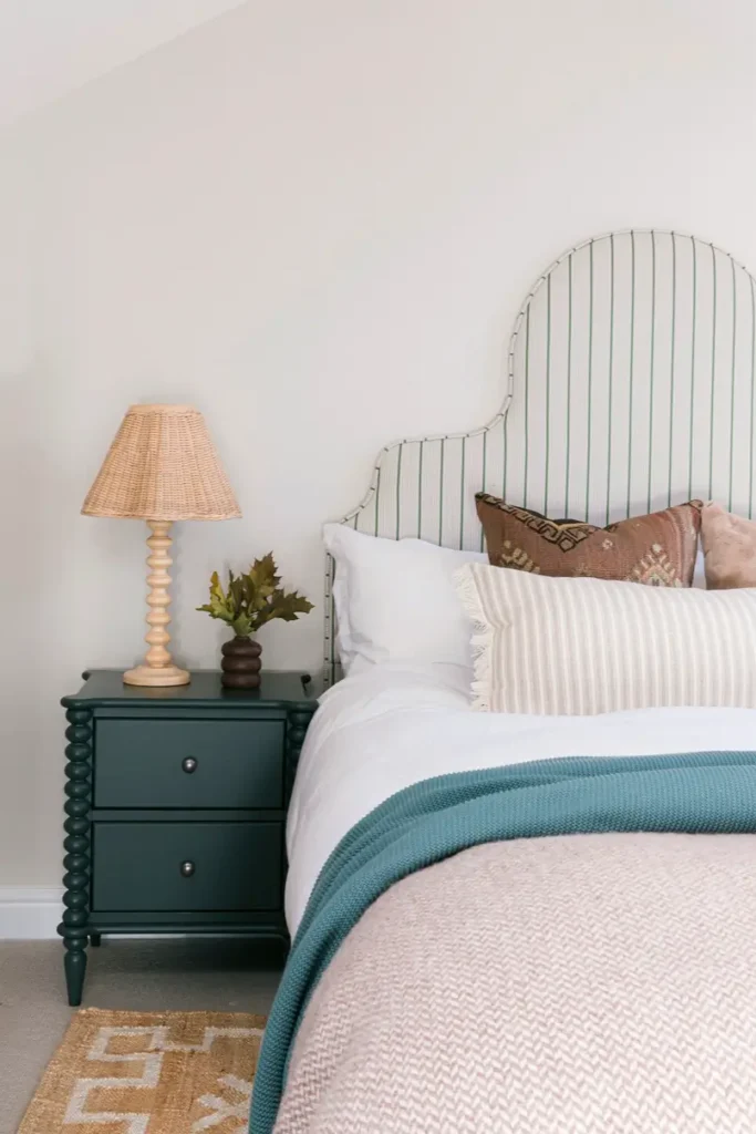 stripes in bedroom decor, expert tips by Claire Garner Design Studio