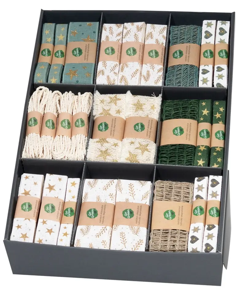 Goldina, fabric and curly ribbons for gift-wrapping, Archi-living.com