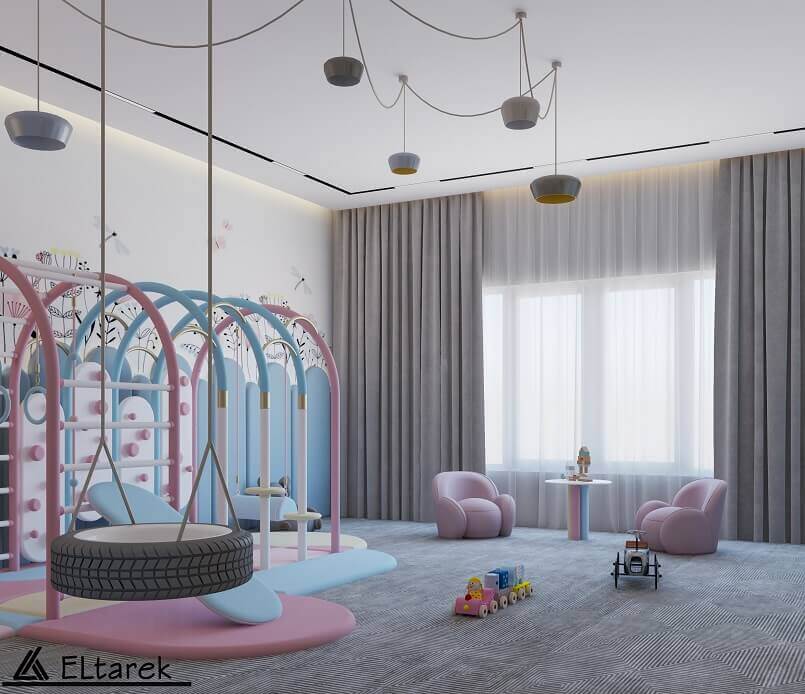 luxury children's bedroom furniture,pastel color room design,kids luxury playhouse interiors,indoor playground for kids,playroom design for kids,