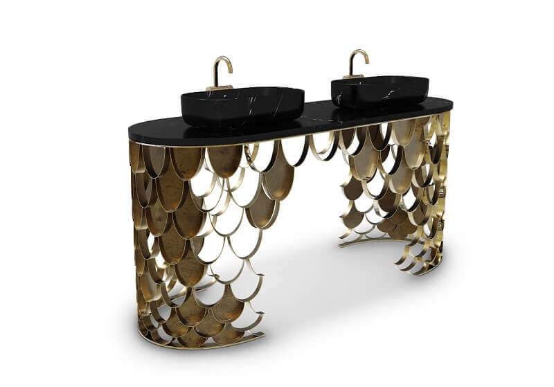 wash basin inspired by koi carp,luxury marble wash basin with pedestal,furniture inspired by fish scales,marble bathroom furniture,luxury bathrooms marble,