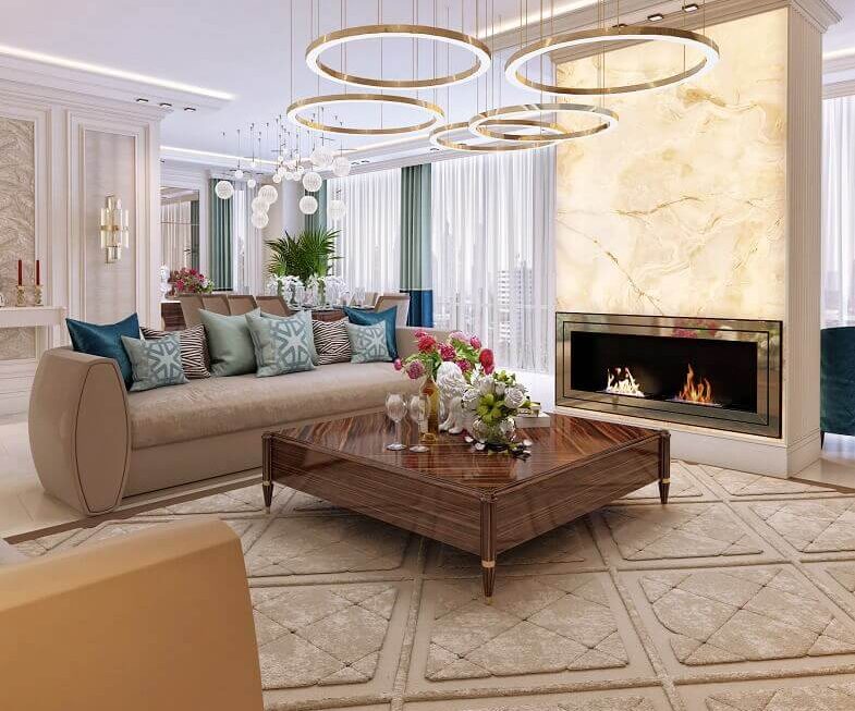 Luxury Apartment Design In Kazakhstan, Luxury Living Room Furniture Manufacturers