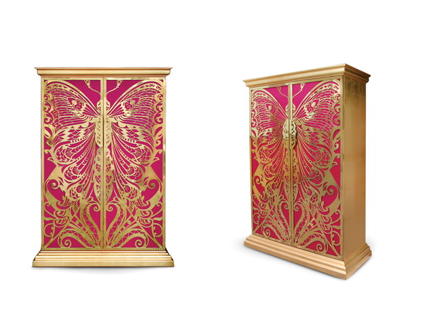 armoire luxury wardrobe,butterfly armoire,gold and pink armoire butterfly,luxury furniture ideas,high end wardrobe designs,