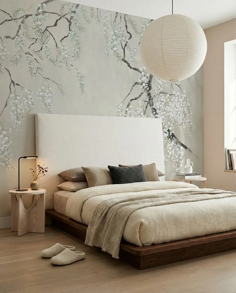 Blossom Wisteria Wallpaper, Photowall, Bedroom Spring Decor, Archi-living.com 