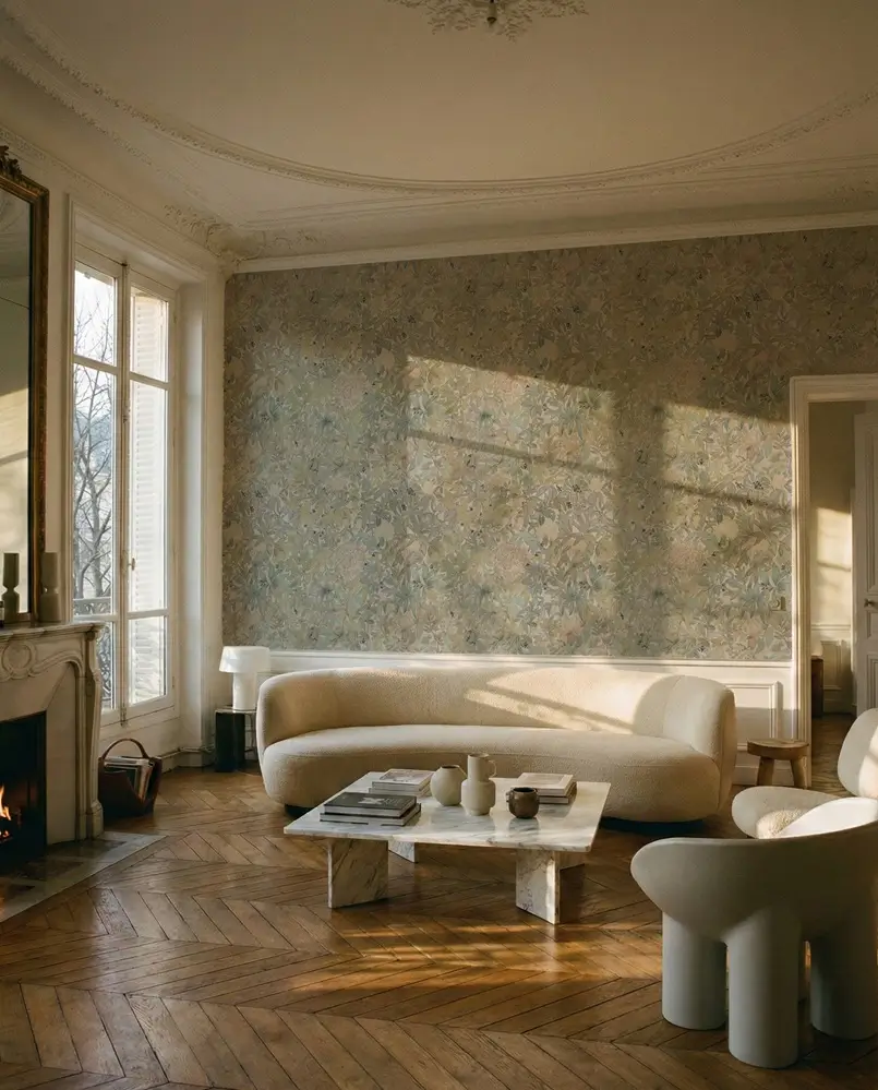 Flowers and Leaves III Wallpaper, Photowall, Archi-living.com, Floral Living Room Decor