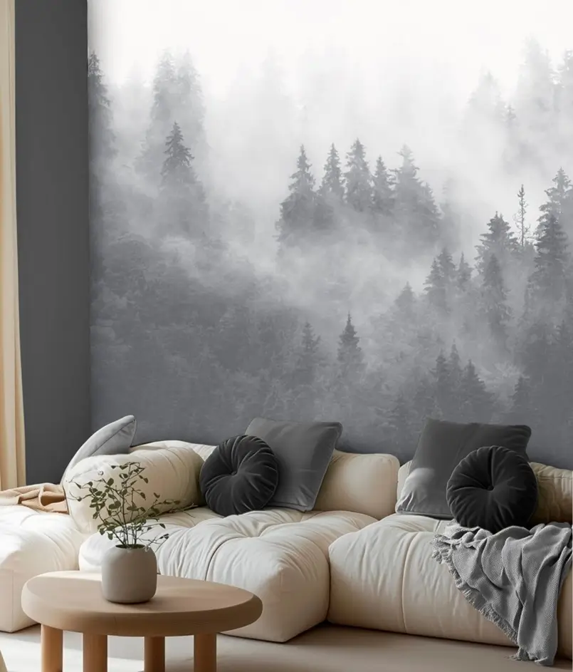 foggy landscape themed wallpaper for interior decor, Photowall, Archi-living.com