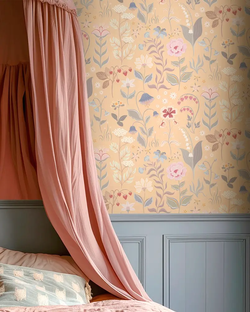 Summer Tales Yellow Wallpaper for Bedroom Decor, Archi-living.com, Photowall