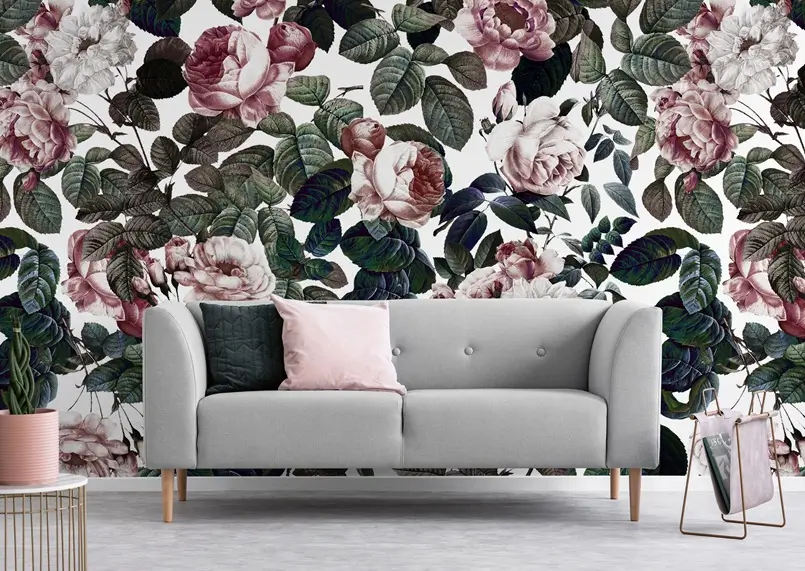 Deep Green Tones, floral wallpaper designs, Wallsauce.com, Archi-living.com